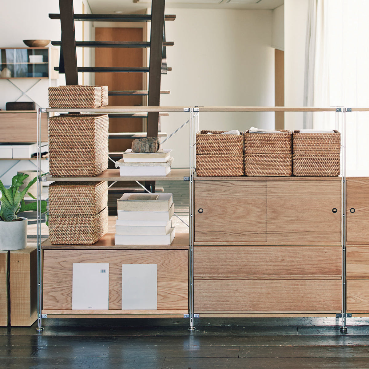 SUS Shelving Unit - Oak - Wide - Medium