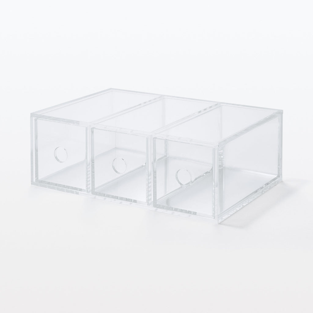 Acrylic Storage 3 Drawers Cubby