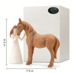 Horse Figurine Gift for Girls Women Hand-Painted Resin Girl with Horse Sculpture Cowgirl Equestrian for Garden, Patio and Yard Use