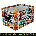 Soft Open-Top Printed Storage Bin with Side Handles and Cat, Dog, Pumpkin, Duck or Dachshund Designs
