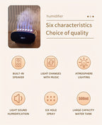 Humidifier with Bluetooth Speaker, LED Alarm Clock, Remote Control and Wood-Grain Desktop Body