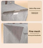 Wall Mounted Laundry Hamper Foldable Oxford Cloth with Lid | Space Saving Clothes Storage Basket for Bedroom Bathroom Living Room | Large 22x15 Inch Multi-Purpose Organizer Gray