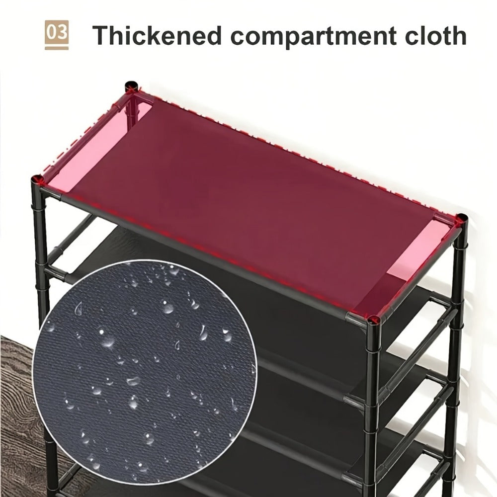 Shoe Organizer Multi-Configuration Entryway Rack with 3-5 Tiers, Hooks or 10 Included Storage Bags
