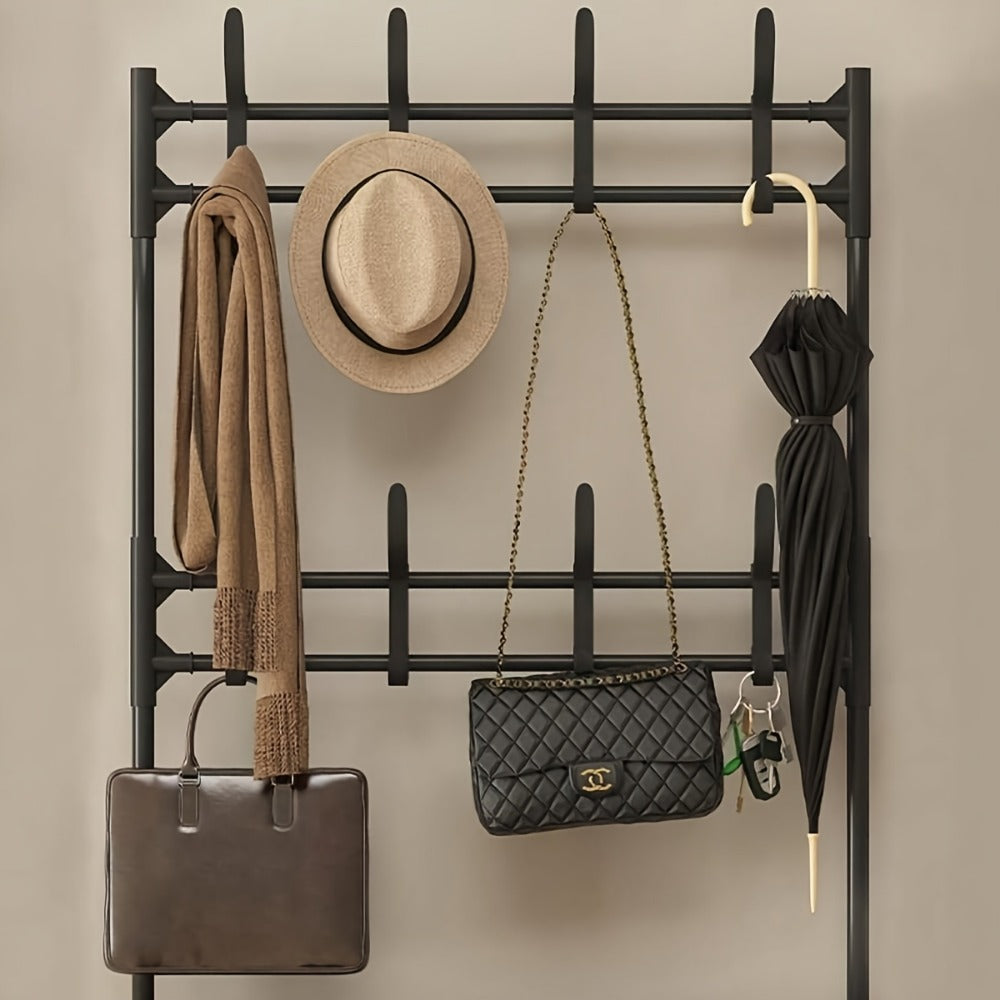 Shoe Organizer Multi-Configuration Entryway Rack with 3-5 Tiers, Hooks or 10 Included Storage Bags
