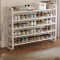 Shoe Rack 5-Tier Iron Organizer for Up to 18 Pairs with Narrow Freestanding Black or White Design