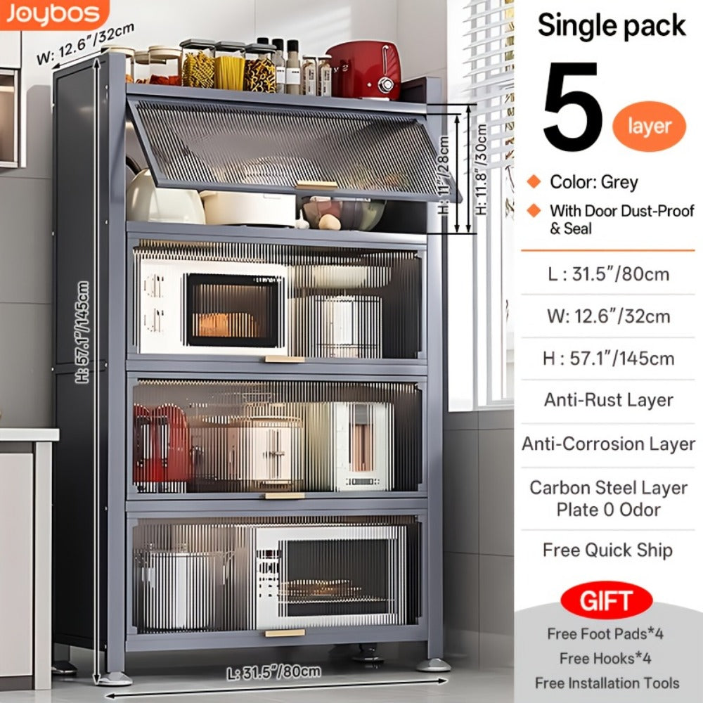 5-Tier Tall Kitchen Cabinet for Organized Everyday Storage and Daily Home Use