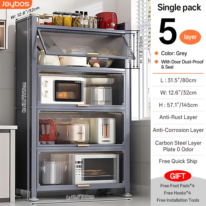 5-Tier Tall Kitchen Cabinet for Organized Everyday Storage and Daily Home Use