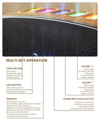 Humidifier with Bluetooth Speaker, LED Alarm Clock, Remote Control and Wood-Grain Desktop Body