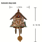 Cuckoo-Style Decorative Wall Clock with Pendulum and CL010 or CL303 Brown Wood-Look Model Options