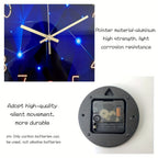Blue Glass-Face Wall Clock with Gold-Tone Numerals, Quartz Movement and Five Diameter Options from 12 to 24 Inches