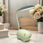 Night Light Mini Animal Desk Lamp with Flexible Neck, USB Rechargeable Power and Five Bunny or Cat Style Options