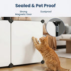 Storage Cabinet Modular Magnetic-Door Organizer with Three or Four Tiers and Two Capacity Options