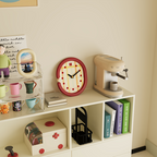 Red Grid Wall Clock