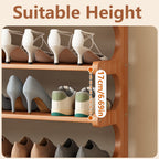 Shoe Rack 6-Layer Wood-Grain Organizer, 31.5-Inch Width with Pre-Assembled Freestanding Design