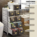 Storage Cabinet Slim PP Drawer Tower with Three, Four, Five or Six Layers and Pull-Out Bins