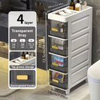 Storage Cabinet Slim PP Drawer Tower with Three, Four, Five or Six Layers and Pull-Out Bins