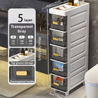 Storage Cabinet Slim PP Drawer Tower with Three, Four, Five or Six Layers and Pull-Out Bins
