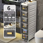Storage Cabinet Slim PP Drawer Tower with Three, Four, Five or Six Layers and Pull-Out Bins