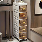 Storage Cabinet Slim PP Drawer Tower with Three, Four, Five or Six Layers and Pull-Out Bins