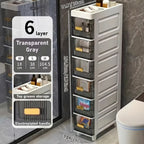 Storage Cabinet Slim PP Drawer Tower with Three, Four, Five or Six Layers and Pull-Out Bins