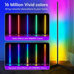 RGB Smart Floor Lamp 56 Inch, 16 Million DIY Color Changing with App & Remote Control, Music Sync