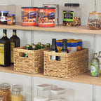 Natural Wicker Storage Baskets with Built-In Handles in 1-, 2- or 4-Pack Shelf Options for Home Organization