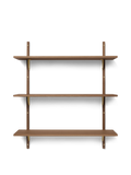 Sector Shelf - Triple - Wide - Smoked Oak/Brass