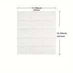 3D Foam Brick Wall Stickers 100pcs Self Adhesive Waterproof Peel and Stick Wallpaper Panels for Bedroom Living Room Bathroom Kitchen Home Decor White