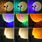 Black Dual-Head Floor Projector Lamp with Two Adjustable Spot Heads, Remote and Color Discs