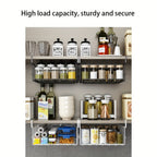 Wall Mount Foldable Storage Basket - Metal Organizer, Collapsible Space Saving for Kitchen Cabinet