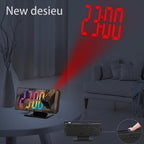 Digital Alarm Clock with LED Mirror Screen Projection Clock for Ceiling Wall Temperature Date for Entryways, Bedrooms and Living Spaces