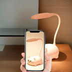 Night Light Mini Animal Desk Lamp with Flexible Neck, USB Rechargeable Power and Five Bunny or Cat Style Options