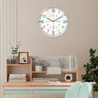 Color-Coded Learning Wall Clock in 8, 10 or 12-Inch Sizes with Minute and Quarter-Hour Markers
