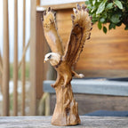 Eagle Statue 15.5-Inch Lifelike Resin Sculpture, Majestic Bald Eagle Figurine for Outdoor Garden, Patio, Yard & Indoor Home Decor — Classic Wildlife Art Accent, Housewarming & Holiday Gift