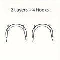 Wall Mounted Towel Rack with Hooks 6pcs Iron Hanging Rack Set Multi-Layer Wall Storage Organizer for Bathroom, Bedroom & Kitchen – Easy Install, Clothes & Towel Hanger