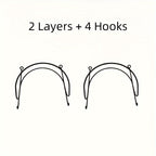 Wall Mounted Towel Rack with Hooks 6pcs Iron Hanging Rack Set Multi-Layer Wall Storage Organizer for Bathroom, Bedroom & Kitchen – Easy Install, Clothes & Towel Hanger