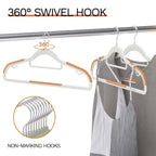 50-Piece Clothes Hanger Set with Eight Clasps, Padded Shoulder Strips and Swivel Hooks in Orange or Grey