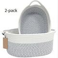 Cotton Rope Storage Baskets with Handles in 2- or 4-Pack Oval Color Options for Shelves and Rooms
