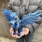 Pegasus Flying Horse Figurine Articulated 3D Printed, Large Poseable Mythology Fantasy Sculpture 10 Color Styles