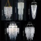 Crystal Beaded Chandelier Lampshade Acrylic Sparkling Droplets Elegant Ceiling Light Fixture for Entryways, Bedrooms and Living Spaces