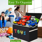 Extra Large Collapsible Kids Storage Chest with Lid, 31.7 Gal Toy Box Organizer Bins for Boys Girls Bedroom Nursery Living Room