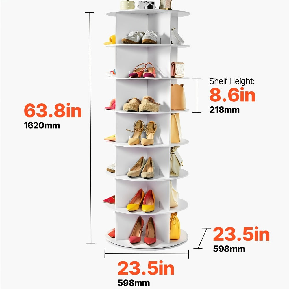 7-Tier Shoe Racks And Shoe Organizers with 360° Swivel for Entryway