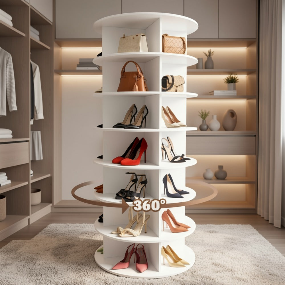 7-Tier Shoe Racks And Shoe Organizers with 360° Swivel for Entryway