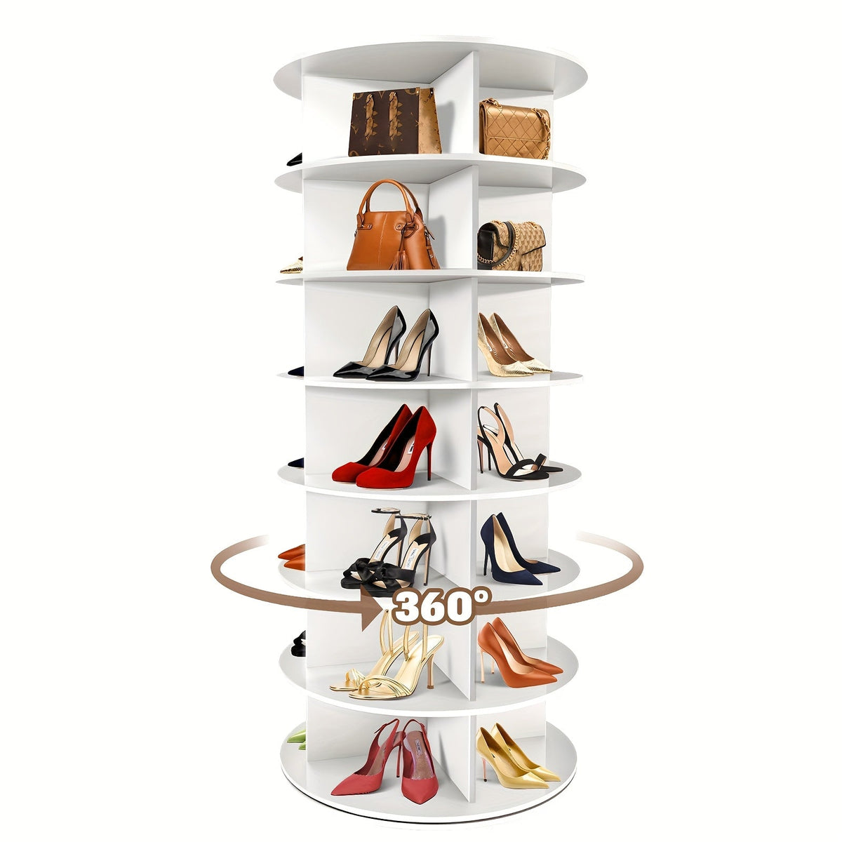 7-Tier Shoe Racks And Shoe Organizers with 360° Swivel for Entryway