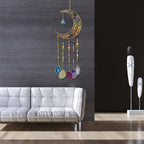 Moon Agate Tree Hanging Ornament Handmade Boho Suncatcher Wall Decor - Crystal Window Sun for Entryways, Bedrooms and Living Spaces