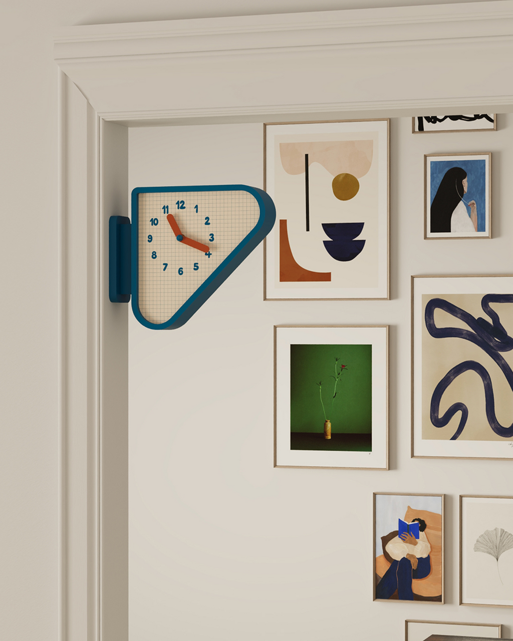Triangle Corner View Clock