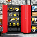 Storage Cabinet 72-Inch Locking Steel Utility Cupboard with Four Adjustable Shelves and Two Colors