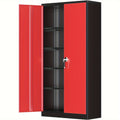Storage Cabinet 72-Inch Locking Steel Utility Cupboard with Four Adjustable Shelves and Two Colors