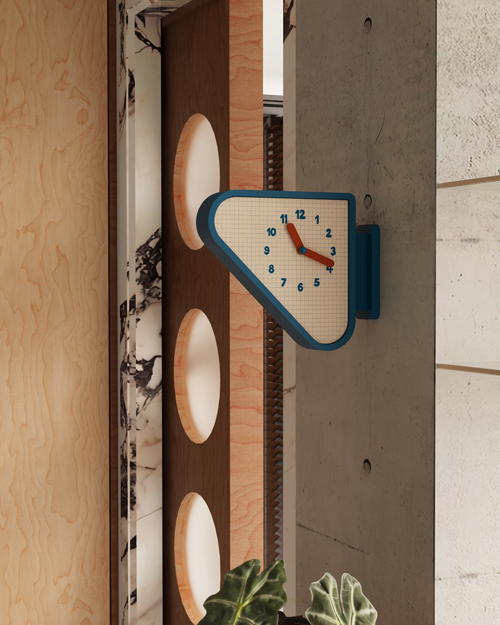 Triangle Corner View Clock