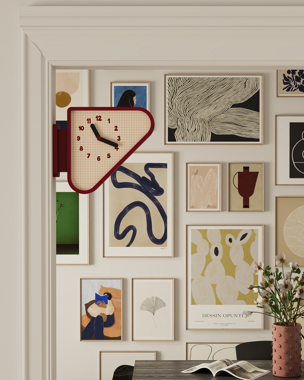 Triangle Corner View Clock